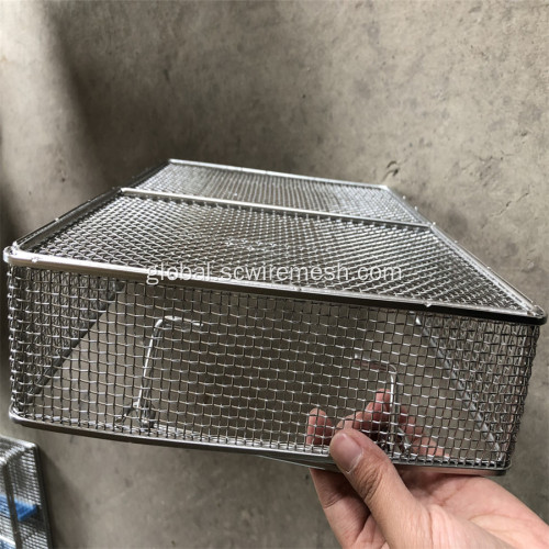 China Welded Stainless Steel Wire Basket with Handle Factory